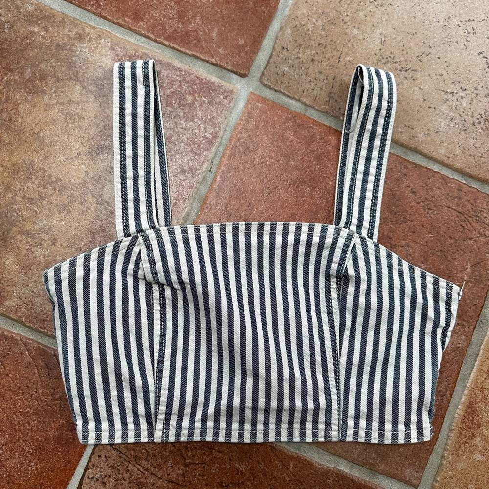 Zara crop denim top